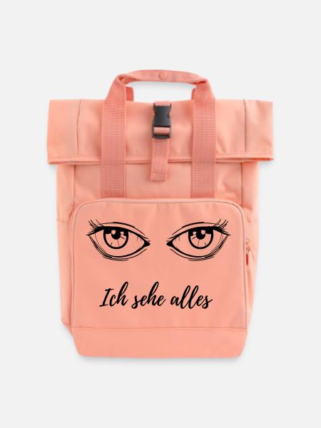 Ich sehe alles - Rolltop Rucksack mit zwei Griffen - Chintzrosa