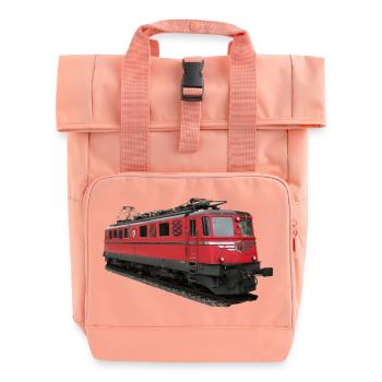 Lokomotive SBB - Rolltop Rucksack mit zwei Griffen - Chintzrosa - Vorne