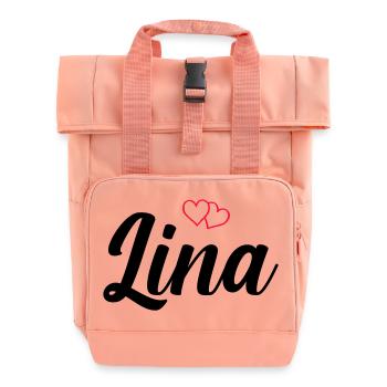 Nom de Lina - Sac à dos Roll Top à deux anses - rose liberty - Devant