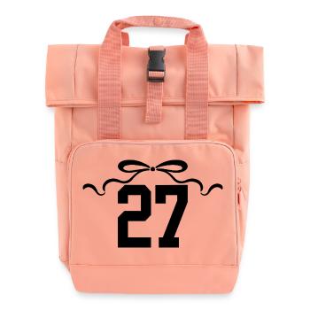Nummer 27 Knoten - 27. Jahrestag - Rolltop Rucksack mit zwei Griffen - Chintzrosa - Vorne