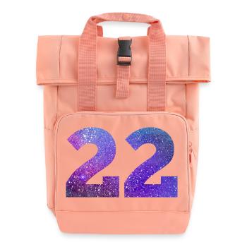 Number 22 galaxy - Roll Top Backpack with Two Handles - chintz rose - Front