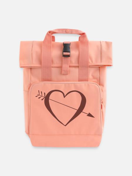 Herz Kompass - Rolltop Rucksack mit zwei Griffen - Chintzrosa