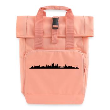 Skyline Magdeburg - Rolltop Rucksack mit zwei Griffen - Chintzrosa - Vorne
