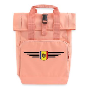 Moldau T-Shirt – Stolz auf Moldawien - Rolltop Rucksack mit zwei Griffen - Chintzrosa - Vorne