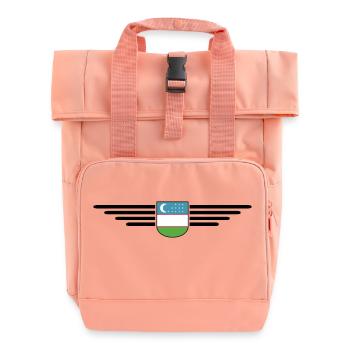 Usbekistan T-Shirt – Stolz und Kultur - Rolltop Rucksack mit zwei Griffen - Chintzrosa - Vorne