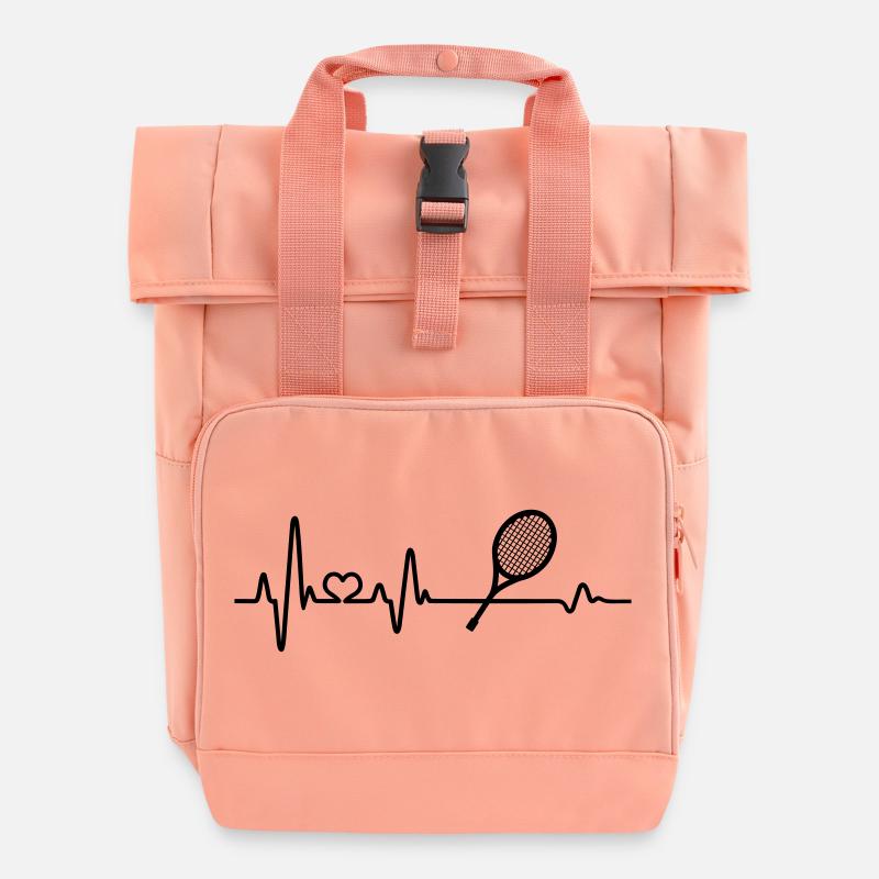 Dear Tennis Heartbeat Tennis Player Gift Idea - Roll Top Backpack with Two Handles - chintz rose