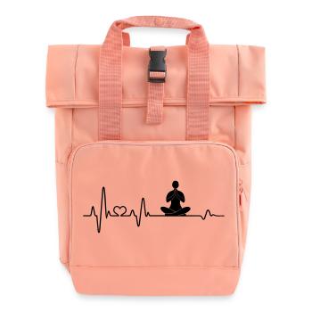 Yoga Meditation meditieren Namaste Yogi Pulsschlag - Rolltop Rucksack mit zwei Griffen - Chintzrosa - Vorne