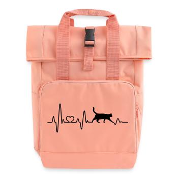Pouls De battement de cœur de chat Cher ami chat - Sac à dos Roll Top à deux anses - rose liberty - Devant