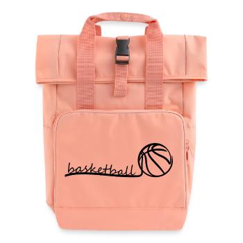 Lettrage de basket-ball au trait - Sac à dos Roll Top à deux anses - rose liberty - Devant