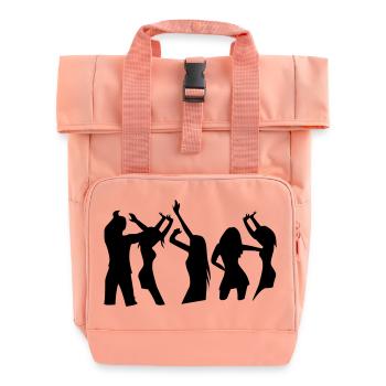 music, musik, dance, tanzen - Rolltop Rucksack mit zwei Griffen - Chintzrosa - Vorne