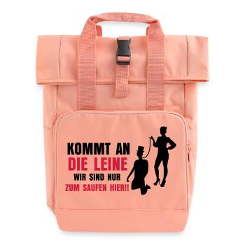 ... KOMMT AN DIE LEINE - Rolltop Rucksack mit zwei Griffen - Chintzrosa - Vorne