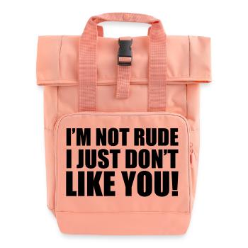 I'm Not Rude - Rolltop Rucksack mit zwei Griffen - Chintzrosa - Vorne