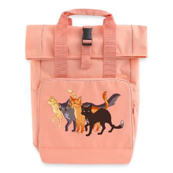 Warrior Cats Feuerstern Firestar Greystripe Katze - Rolltop Rucksack mit zwei Griffen - Chintzrosa - Vorne