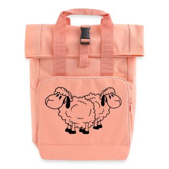 Zwei Schafe Freunde Team Crew Süß Klein Baby Lieb - Rolltop Rucksack mit zwei Griffen - Chintzrosa - Vorne