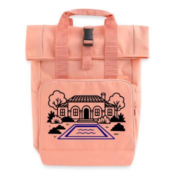Finca Haus Villa - Rolltop Rucksack mit zwei Griffen - Chintzrosa - Vorne