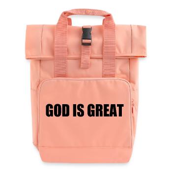 god is great - Roll Top Backpack with Two Handles - chintz rose - Front