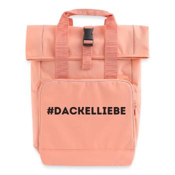 #Dackelliebe Dackel Hundemensch - Rolltop Rucksack mit zwei Griffen - Chintzrosa - Vorne
