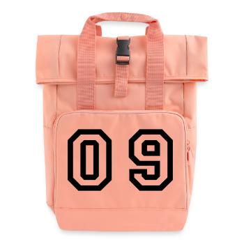Nummer - 09 - Null neun - Rolltop Rucksack mit zwei Griffen - Chintzrosa - Vorne