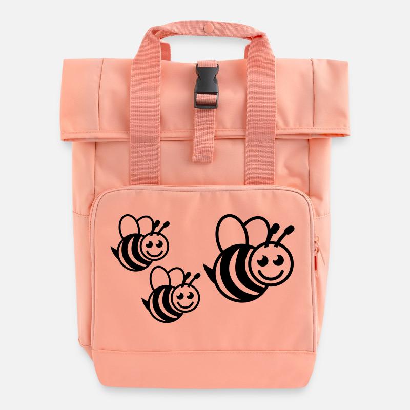 hummel_family__f1 - Roll Top Backpack with Two Handles - chintz rose