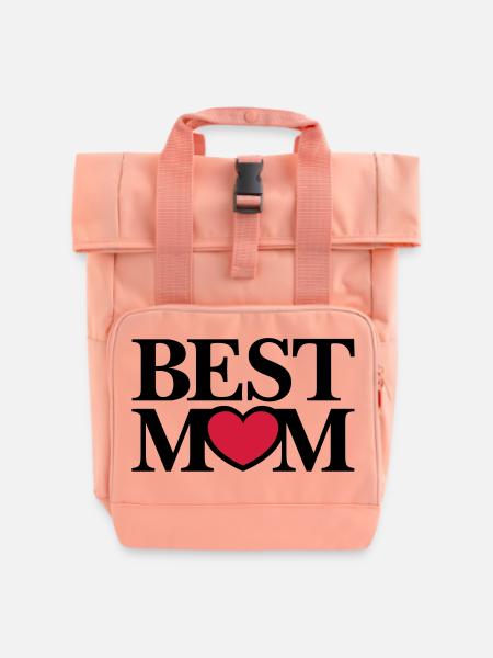 Best Mom - Rolltop Rucksack mit zwei Griffen - Chintzrosa