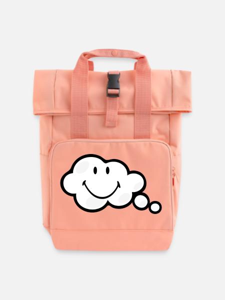 Smiley Think Bubble - Rolltop Rucksack mit zwei Griffen - Chintzrosa