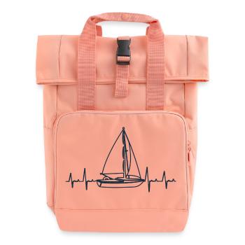 Herzschlag Segelschiff Segler Und Meeresliebhaber - Rolltop Rucksack mit zwei Griffen - Chintzrosa - Vorne