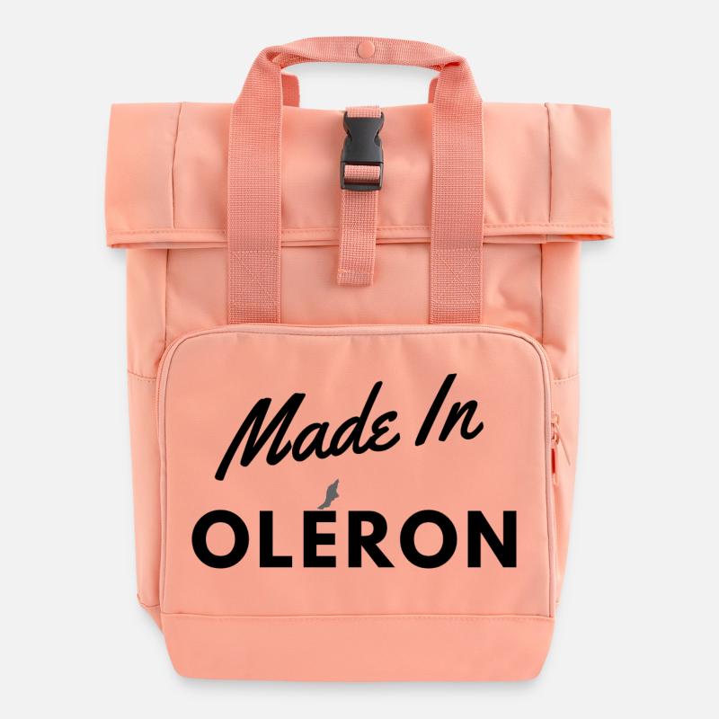 Made in Oléron - Roll Top Backpack with Two Handles - chintz rose