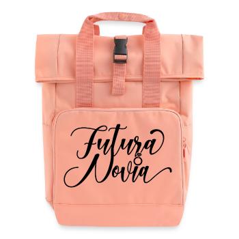 Futura Novia Girlfriend Engagement Wedding Gift - Roll Top Backpack with Two Handles - chintz rose - Front