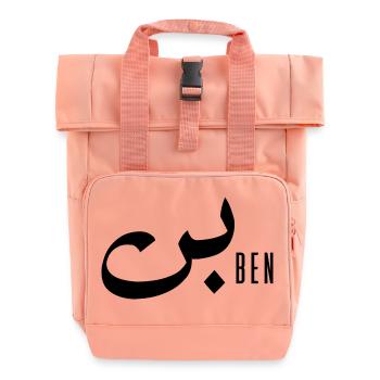 Ben-Name auf Arabisch - Rolltop Rucksack mit zwei Griffen - Chintzrosa - Vorne