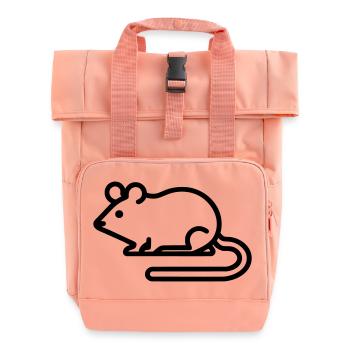 Charming Minimalist Mouse Icon for All Occasions - Rolltop Rucksack mit zwei Griffen - Chintzrosa - Vorne