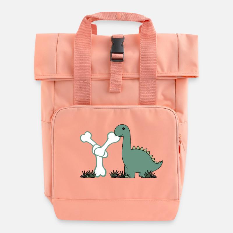 Letter Y - Roll Top Backpack with Two Handles - chintz rose