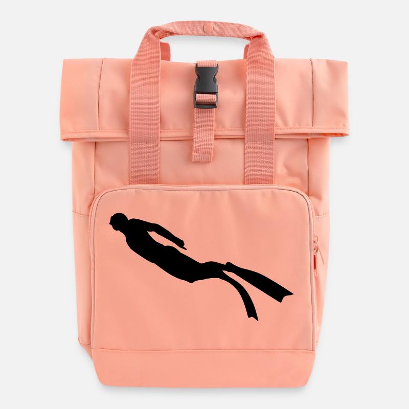 Diver freediving 2 - Rolltop Rucksack mit zwei Griffen - Chintzrosa