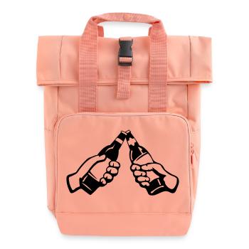 Bierflaschen - Rolltop Rucksack mit zwei Griffen - Chintzrosa - Vorne