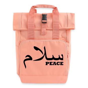 Salam / Frieden / Hallo - Rolltop Rucksack mit zwei Griffen - Chintzrosa - Vorne