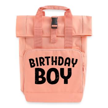 Birthday Boy - Geburtstagsparty Geschenk für Kinder Jungen - Rolltop Rucksack mit zwei Griffen - Chintzrosa - Vorne