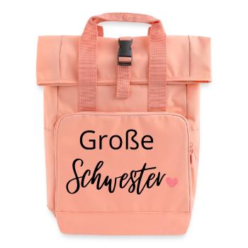Große Schwester - Rolltop Rucksack mit zwei Griffen - Chintzrosa - Vorne