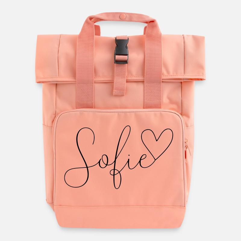 Sofie Name Vorname Mädchen - Rolltop Rucksack mit zwei Griffen - Chintzrosa