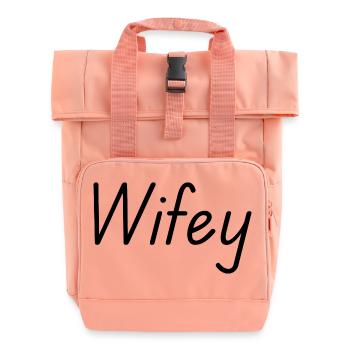Wifey - Roll Top Backpack with Two Handles - chintz rose - Front