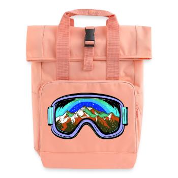 Ski Goggles Mountains Ski Colorful - Roll Top Backpack with Two Handles - chintz rose - Front