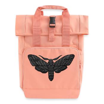 Papillon noir – motif brodé mystique - Sac à dos Roll Top à deux anses - rose liberty - Devant