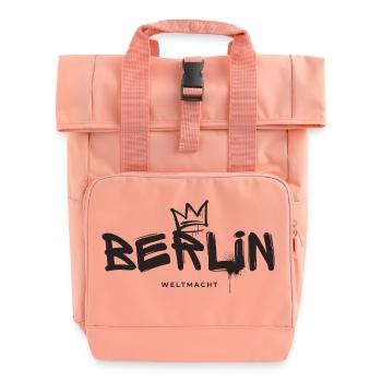 Berlin Hauptstadt Weltmacht - Rolltop Rucksack mit zwei Griffen - Chintzrosa - Vorne