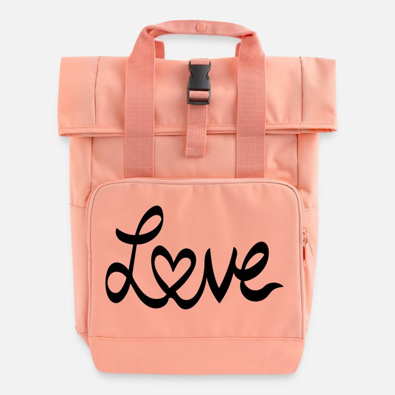 love love - Roll Top Backpack with Two Handles - chintz rose