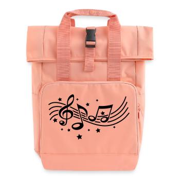 musik_noten___f1 - Rolltop Rucksack mit zwei Griffen - Chintzrosa - Vorne