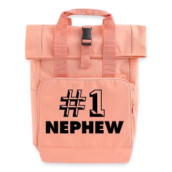 number one nephew - Roll Top Backpack with Two Handles - chintz rose - Front
