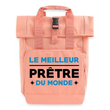 Prêtre / Pretre / Curé / Catho / Catholique - Sac à dos Roll Top à deux anses - rose liberty - Devant