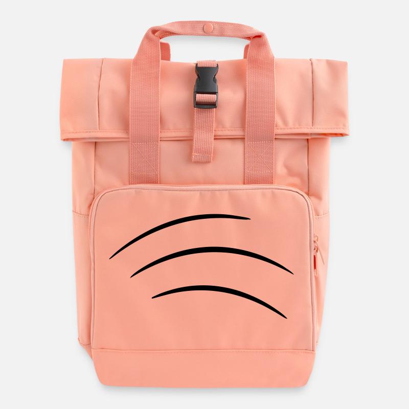 moving stripes | Bewegungsstreifen - Rolltop Rucksack mit zwei Griffen - Chintzrosa