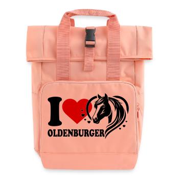 J’adore le cheval Oldenburger - Sac à dos Roll Top à deux anses - rose liberty - Devant