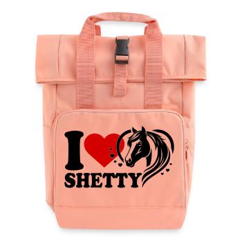 I love Pferd Shetty - Rolltop Rucksack mit zwei Griffen - Chintzrosa - Vorne