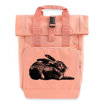 Hase / european hare / rabbit - Roll Top Backpack with Two Handles - chintz rose - Front