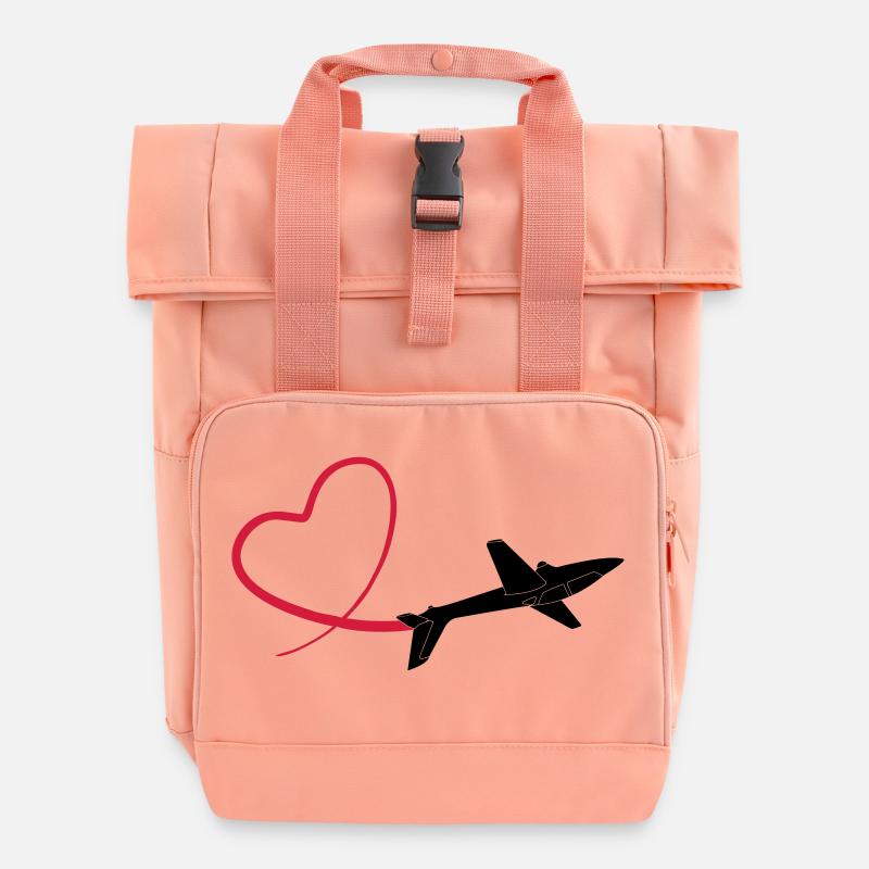 sailplane fox glider - Roll Top Backpack with Two Handles - chintz rose